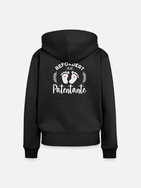 Befördert zur Patentante - Frauen Premium Bio Zip Hoodie - Schwarz