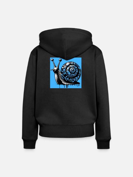Schnecke - Frauen Premium Bio Zip Hoodie - Schwarz