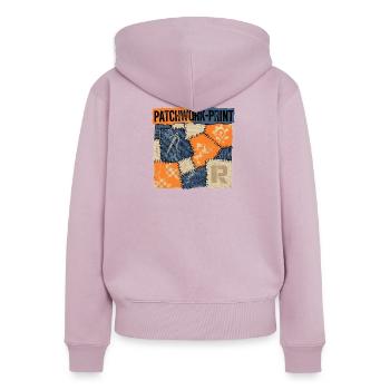 Patchwork Recycling - Frauen Premium Bio Zip Hoodie - Altrosa - Hinten - Julia (174cm)
