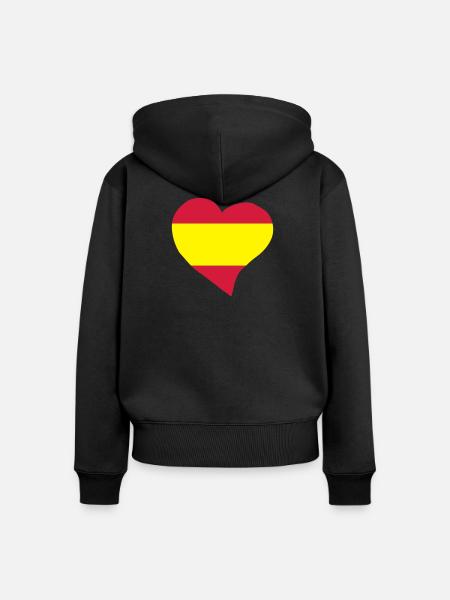 Spanischen Herz - Frauen Premium Bio Zip Hoodie - Schwarz