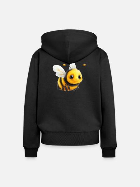 Biene - Frauen Premium Bio Zip Hoodie - Schwarz
