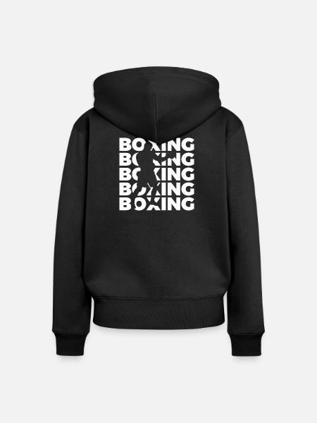 Boxing - Frauen Premium Bio Zip Hoodie - Schwarz