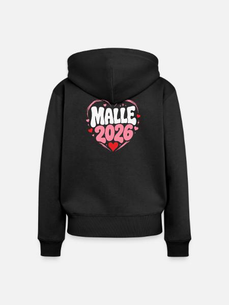 Malie 2026 Herz Design - Frauen Premium Bio Zip Hoodie - Schwarz