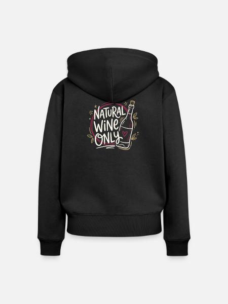 Natural Wine Lover - Frauen Premium Bio Zip Hoodie - Schwarz
