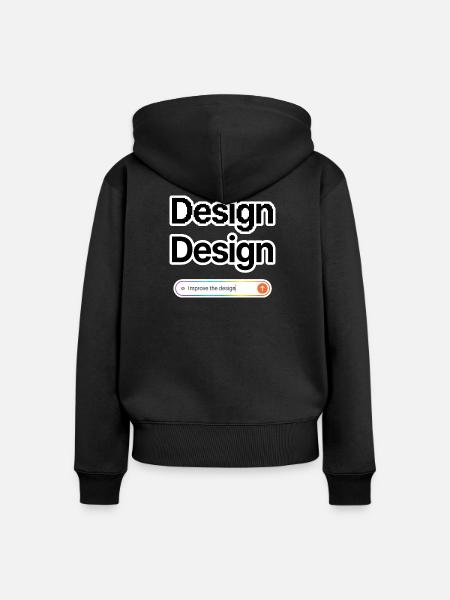NOAI-Design - Frauen Premium Bio Zip Hoodie - Schwarz