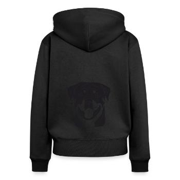 Rottweiler - Frauen Premium Bio Zip Hoodie - Schwarz - Hinten - Julia (174cm)