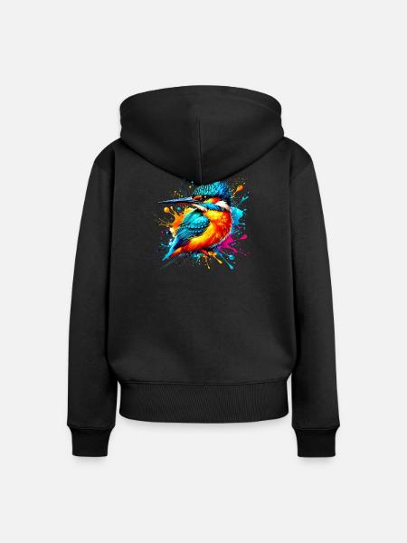 Eisvogel - Frauen Premium Bio Zip Hoodie - Schwarz