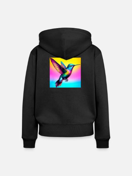 Kolibri - Frauen Premium Bio Zip Hoodie - Schwarz