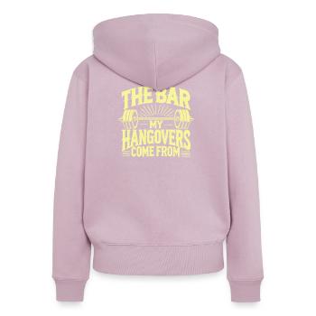 Funny Gym Bar Bodybuilding Gift - Frauen Premium Bio Zip Hoodie - Altrosa - Hinten - Julia (174cm)