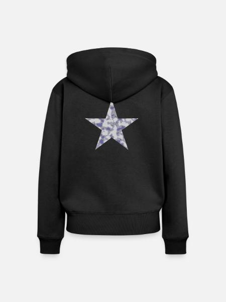 Stern Camouflage - Frauen Premium Bio Zip Hoodie - Schwarz