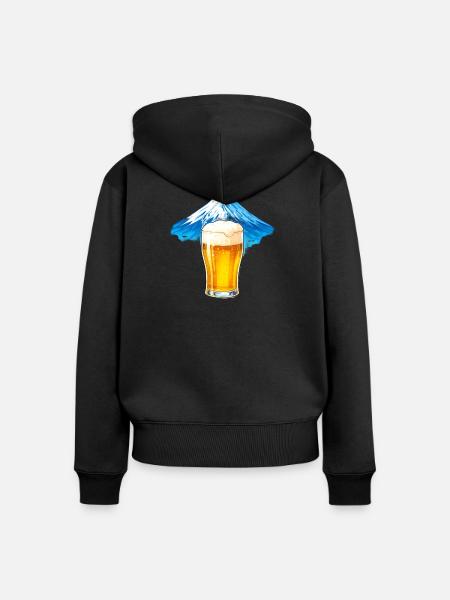 Biergipfel Panorama - Frauen Premium Bio Zip Hoodie - Schwarz