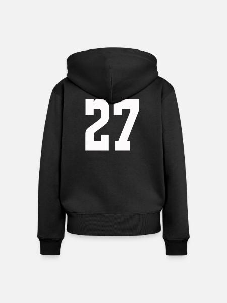 Ziffern 27 Kontrast-Design - Frauen Premium Bio Zip Hoodie - Schwarz
