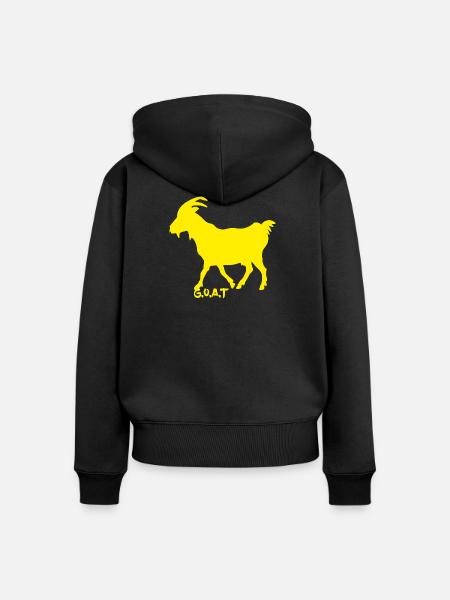 Ziege GOAT gelb - Frauen Premium Bio Zip Hoodie - Schwarz