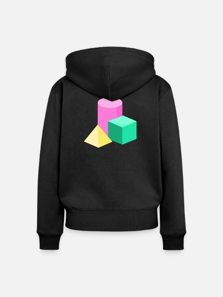 Pastellgeometrie Farbblöcke - Frauen Premium Bio Zip Hoodie - Schwarz