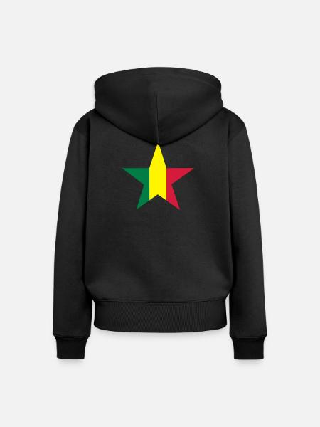 Rasta Stern - Frauen Premium Bio Zip Hoodie - Schwarz