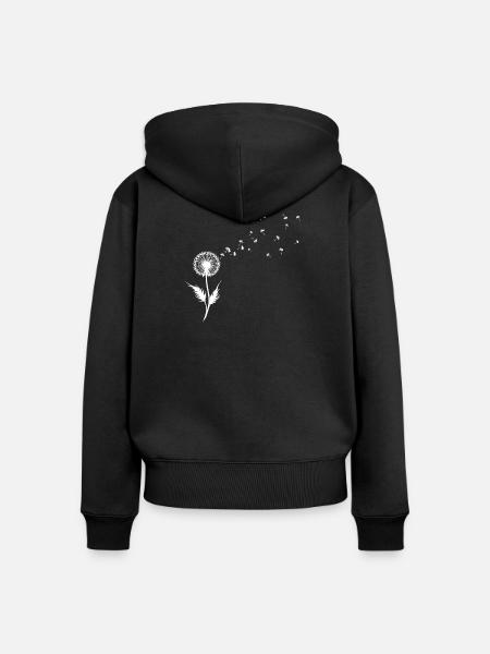Löwenzahn Samen Silhouette - Frauen Premium Bio Zip Hoodie - Schwarz