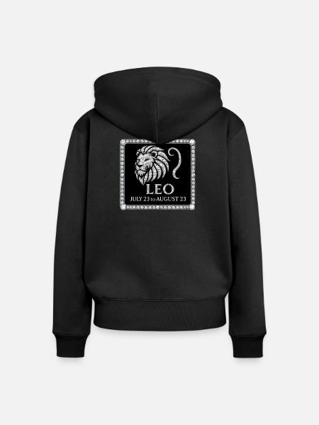 Sternzeichen Löwe - Frauen Premium Bio Zip Hoodie - Schwarz