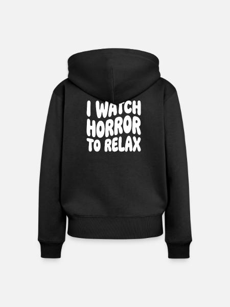 Horror zum Entspannen - Frauen Premium Bio Zip Hoodie - Schwarz