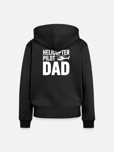 Hubschrauberpilot-Vater - Frauen Premium Bio Zip Hoodie - Schwarz