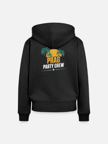 Prag Party Crew - Frauen Premium Bio Zip Hoodie - Schwarz