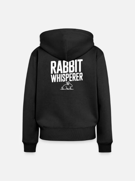Kaninchenflüsterer - Frauen Premium Bio Zip Hoodie - Schwarz