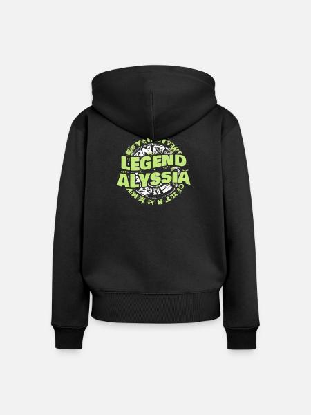 Alyssia - Frauen Premium Bio Zip Hoodie - Schwarz