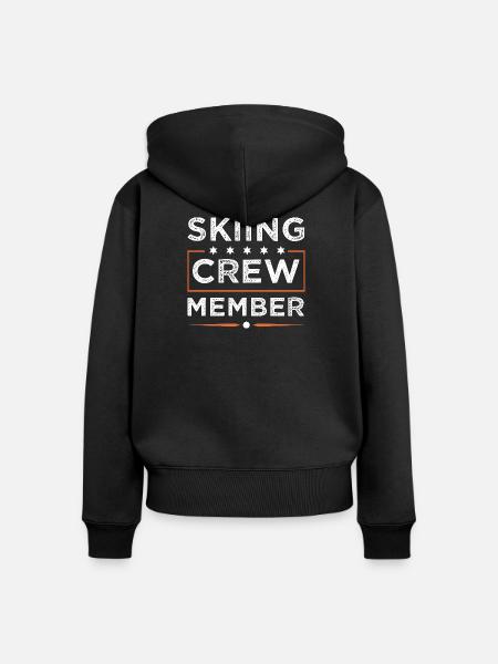 Skiing Crew - Frauen Premium Bio Zip Hoodie - Schwarz