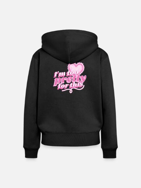 Pretty Damen - Frauen Premium Bio Zip Hoodie - Schwarz