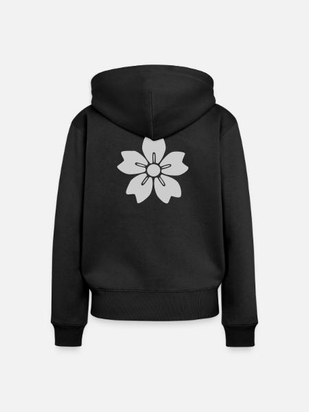 sakura - Frauen Premium Bio Zip Hoodie - Schwarz