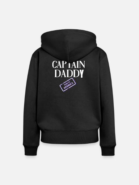 Captain Daddy Made in America - Frauen Premium Bio Zip Hoodie - Schwarz