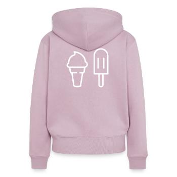 Je veux de la crème glacée - Sweat à capuche zippé Premium bio Femme - rose poudré - Dos - Julia (174cm)