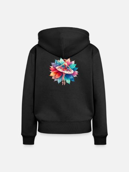 Balletttänzerin mit Tutu - Frauen Premium Bio Zip Hoodie - Schwarz