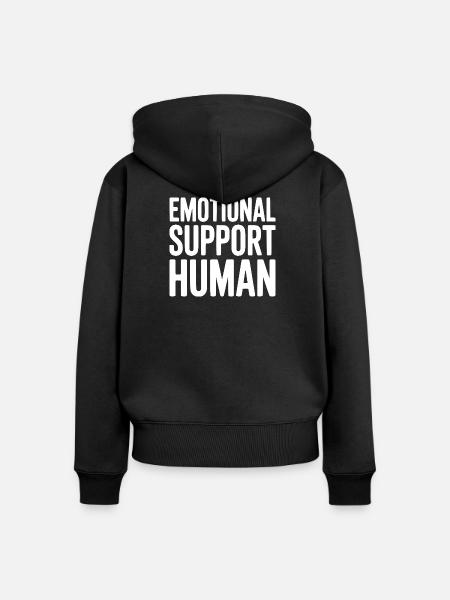 Emotionale Unterstützung Mensch - Frauen Premium Bio Zip Hoodie - Schwarz