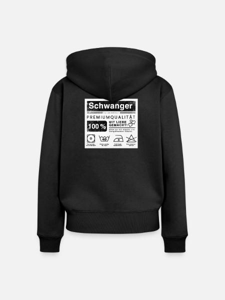 Schwangerschaft Sonderedition - Frauen Premium Bio Zip Hoodie - Schwarz