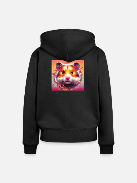 Hamster - Frauen Premium Bio Zip Hoodie - Schwarz