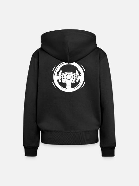 Lenkrad Auto Symbol - Frauen Premium Bio Zip Hoodie - Schwarz