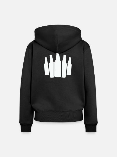 bierflaschen - Frauen Premium Bio Zip Hoodie - Schwarz