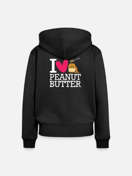 Erdnussbutter - Frauen Premium Bio Zip Hoodie - Schwarz