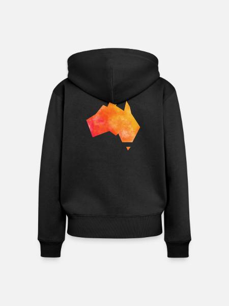Karte Australien - Frauen Premium Bio Zip Hoodie - Schwarz