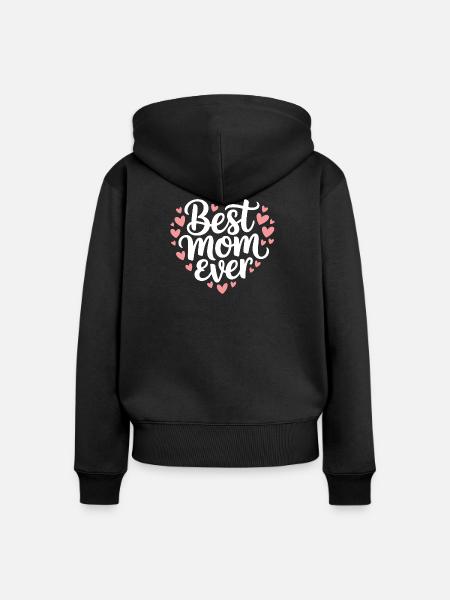 Die beste Mutter aller Zeiten - Frauen Premium Bio Zip Hoodie - Schwarz