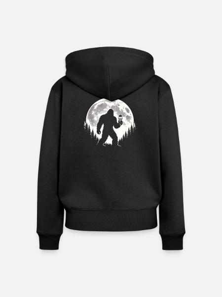 Bigfoot Eiscreme - Frauen Premium Bio Zip Hoodie - Schwarz