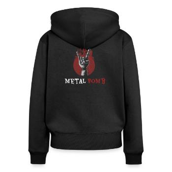 Metal Bomb Heavy Festival - Frauen Premium Bio Zip Hoodie - Schwarz - Hinten - Julia (174cm)