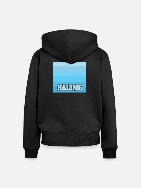 Halime als Maedchenname - Frauen Premium Bio Zip Hoodie - Schwarz