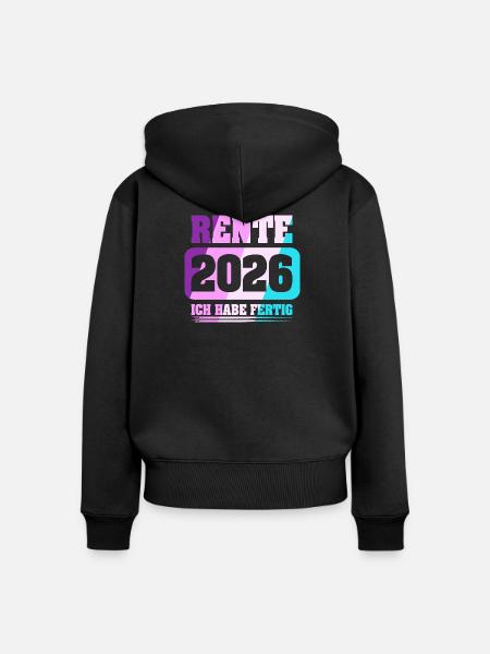 Rentner Rente 2026 - Frauen Premium Bio Zip Hoodie - Schwarz