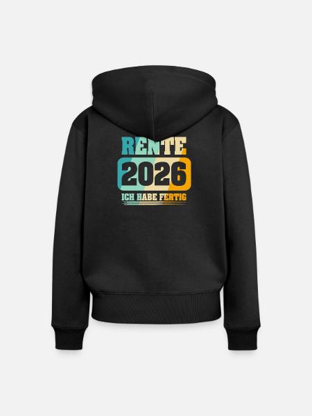 Rentner Rente 2026 - Frauen Premium Bio Zip Hoodie - Schwarz