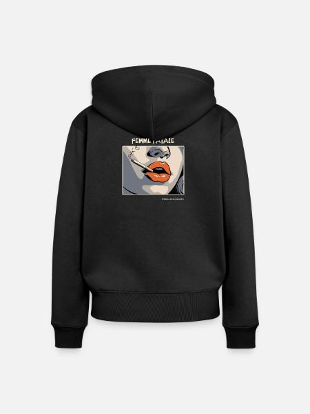 Femme Fatale - Frauen Premium Bio Zip Hoodie - Schwarz