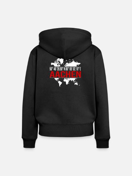 Aachen - Frauen Premium Bio Zip Hoodie - Schwarz