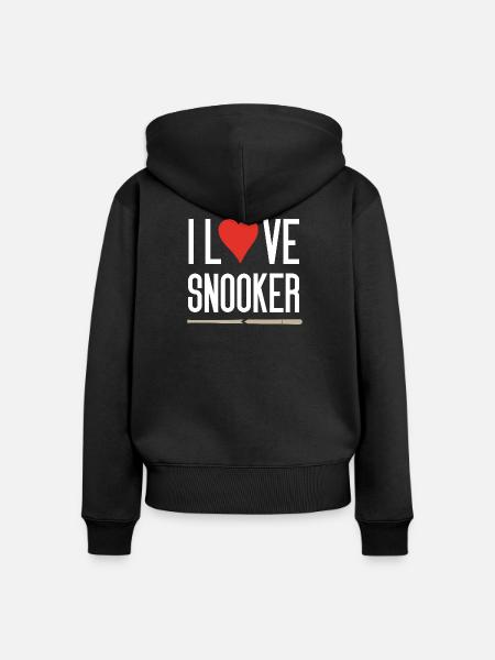 Ich liebe Snooker - Frauen Premium Bio Zip Hoodie - Schwarz