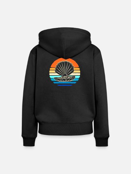 Muschelsammler Muschel - Frauen Premium Bio Zip Hoodie - Schwarz
