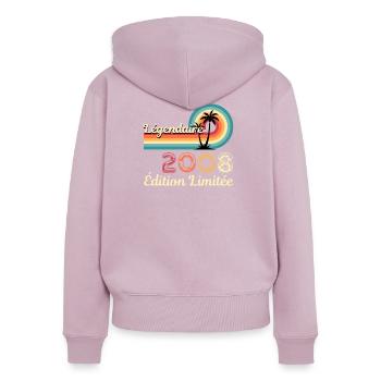 Legendary 2008, Limited Edition - Women's Premium Organic Zip Hoodie - dusky pink - Back - Julia (174cm)